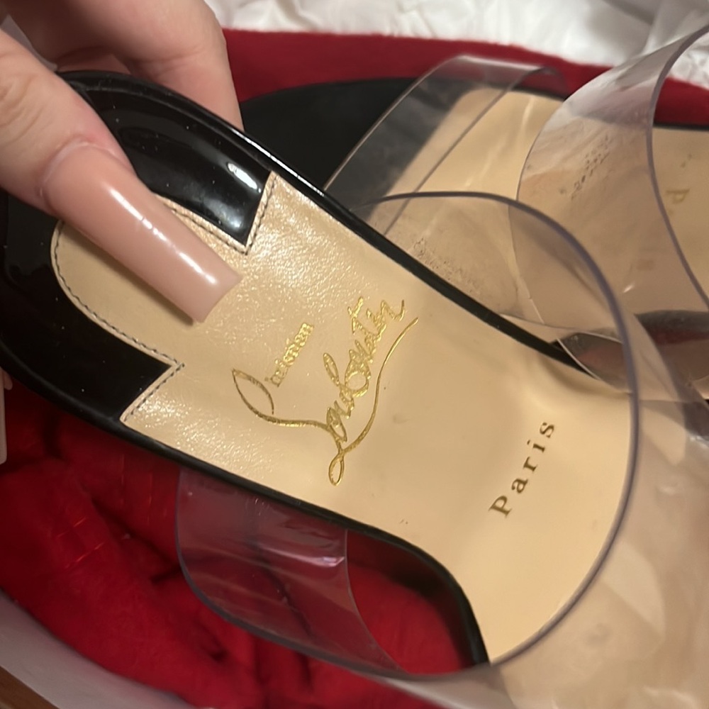 Christian Louboutin Black and Clear Heels